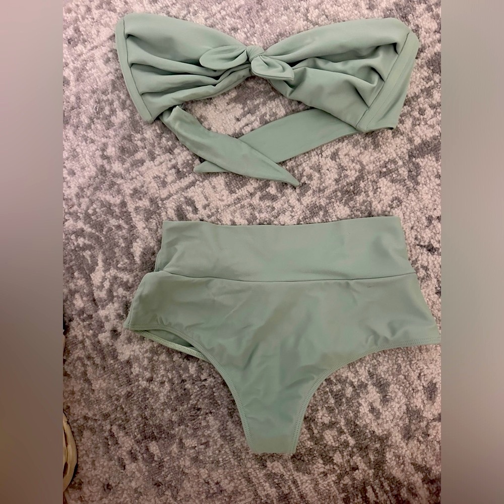 Montce Sage Green High Waist Bikini Set